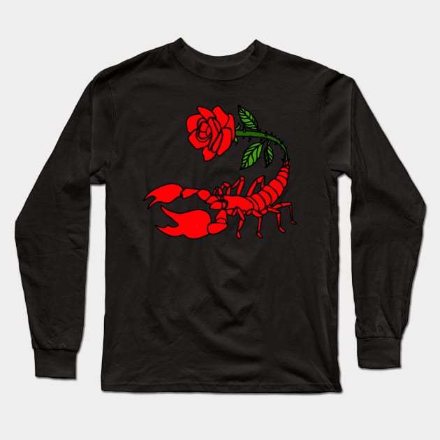 Scorpio rose stinger Long Sleeve T-Shirt by PnJ